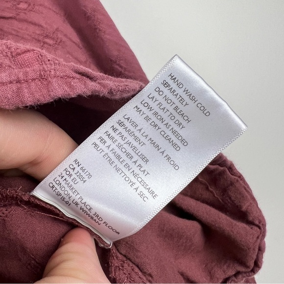 Anthropologie Cleobella Antonia Boho Puff Sleeve Button Blouse - Picture 5 of 7